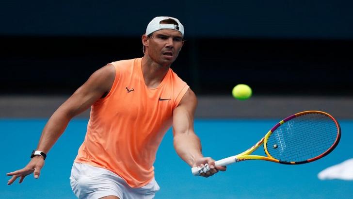 Rafael Nadal playing in Melbourne